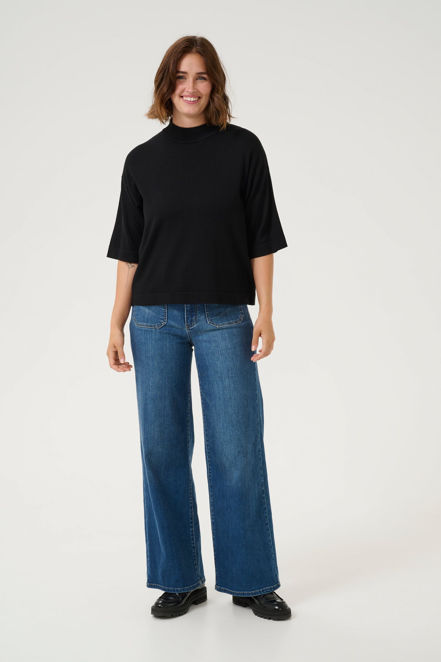 Lizza Turtleneck peysa frá Kaffe- Svört