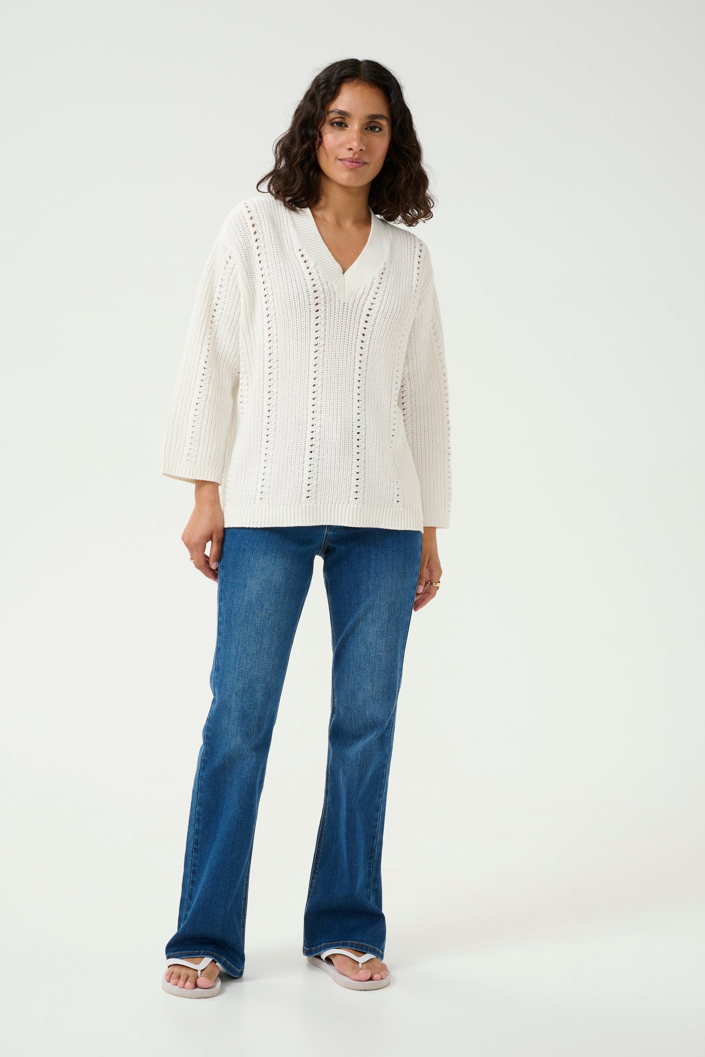 Lorri Turtleneck peysa frá Kaffe- Chalk ljós