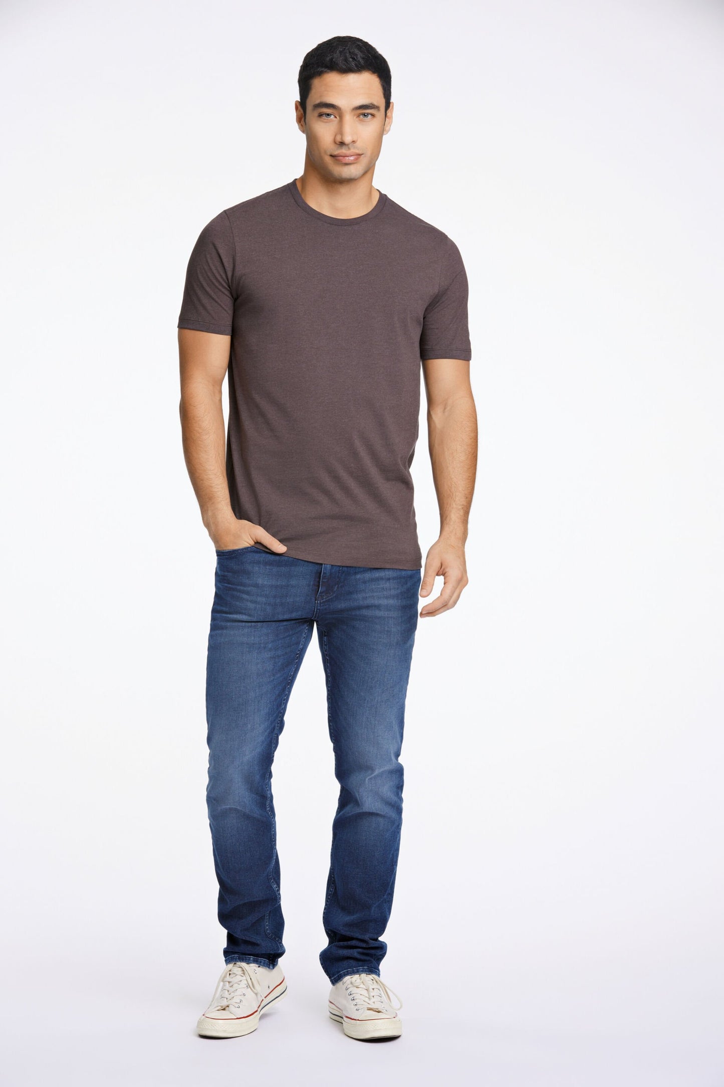 Basic tee Relaxed fit bolur á herra frá Lindberg - Brown mel