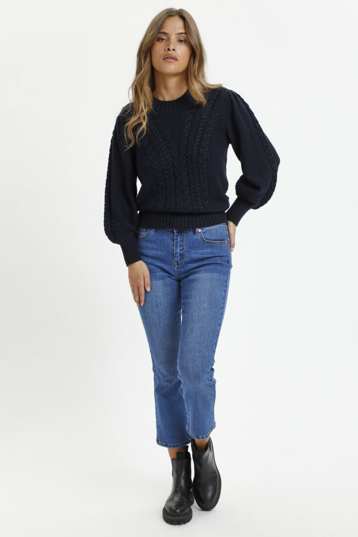 Sinem cropped gallabuxur frá Kaffe – Medium blue