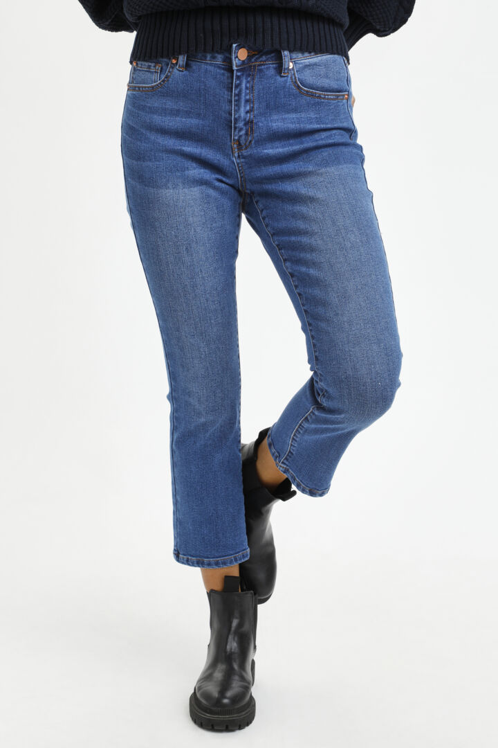 Sinem cropped gallabuxur frá Kaffe – Medium blue