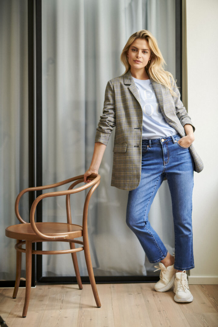 Sinem cropped gallabuxur frá Kaffe – Medium blue