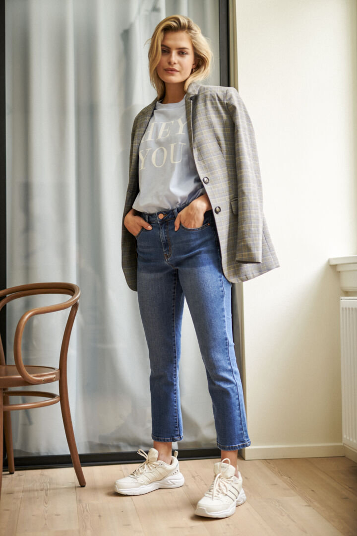 Sinem cropped gallabuxur frá Kaffe – Medium blue