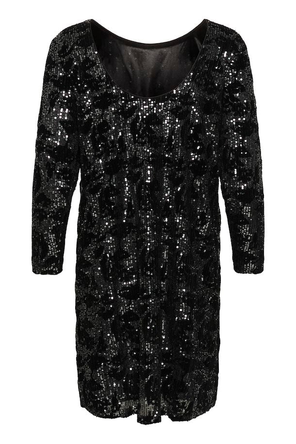 Grit Sequin pallíettukjóll frá Kaffe - Svört/Dökk silfur Sequin