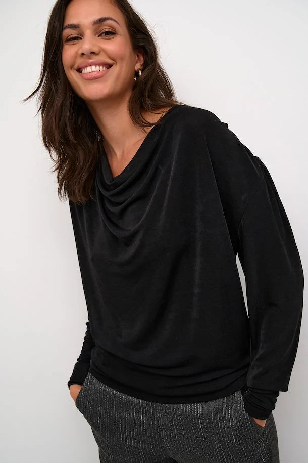 Gina blússa frá Kaffe - Svartur