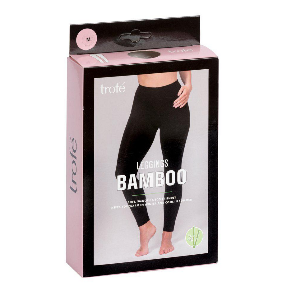 Leggings frá Trofé úr bambus- svartar