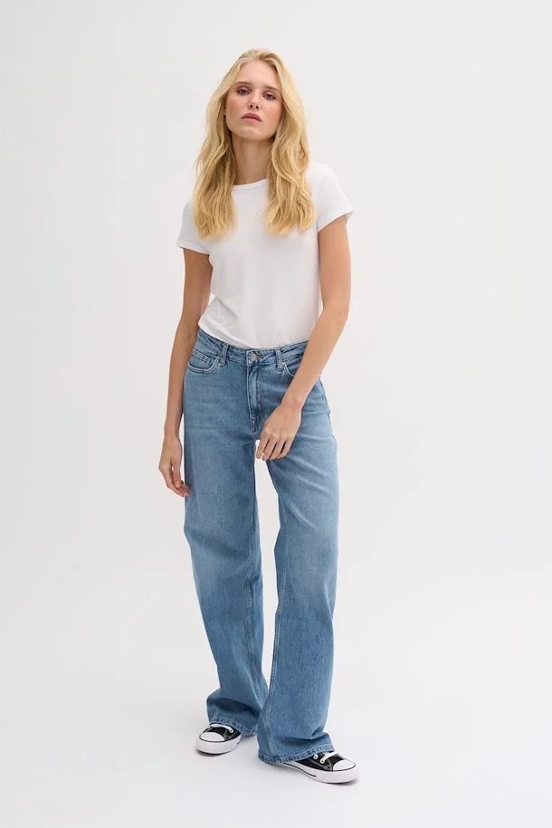 35 THE LOUIS gallabuxur frá My Essential Wardrobe - MEDIUM BLUE RETRO WASH