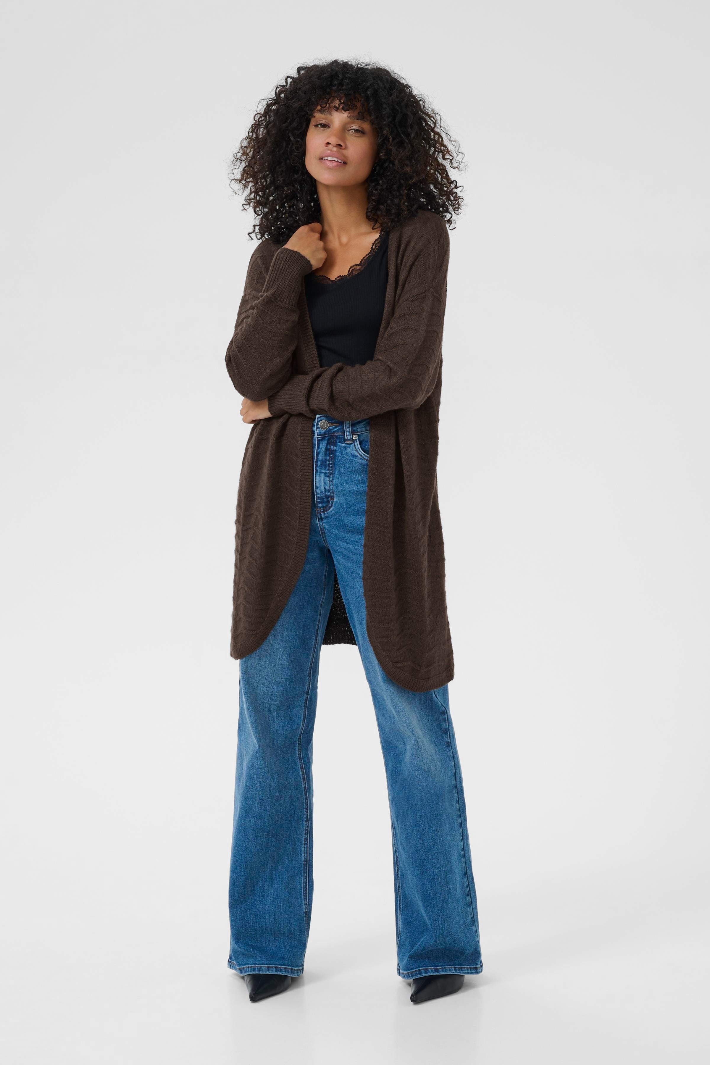 Emria síð peysa frá Kaffe - Black coffee