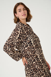 Hildur amber skyrtukjóll frá Kaffe  - Leopard print