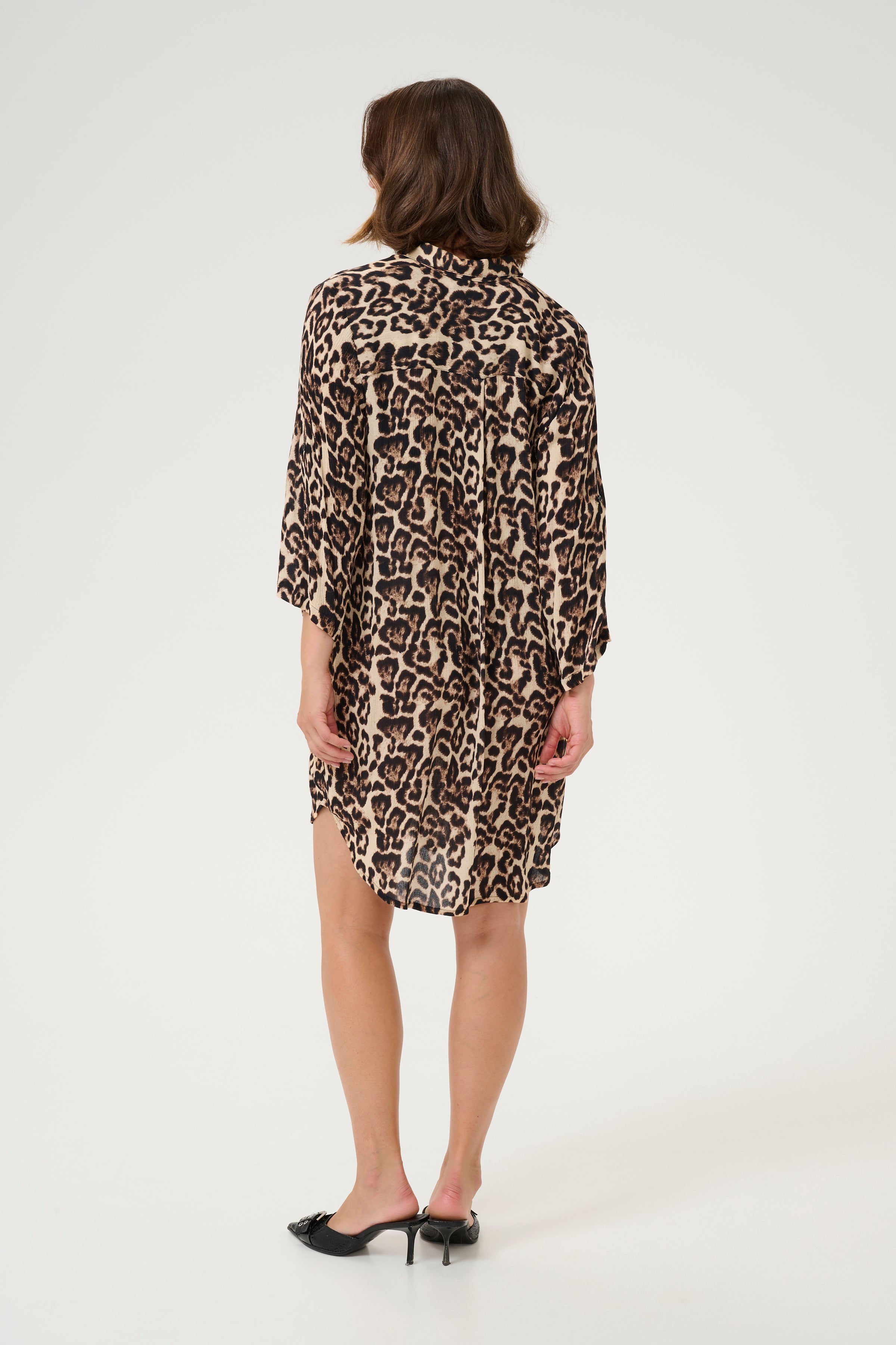 Hildur amber skyrtukjóll frá Kaffe  - Leopard print