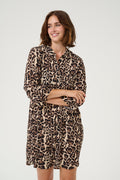Hildur amber skyrtukjóll frá Kaffe  - Leopard print
