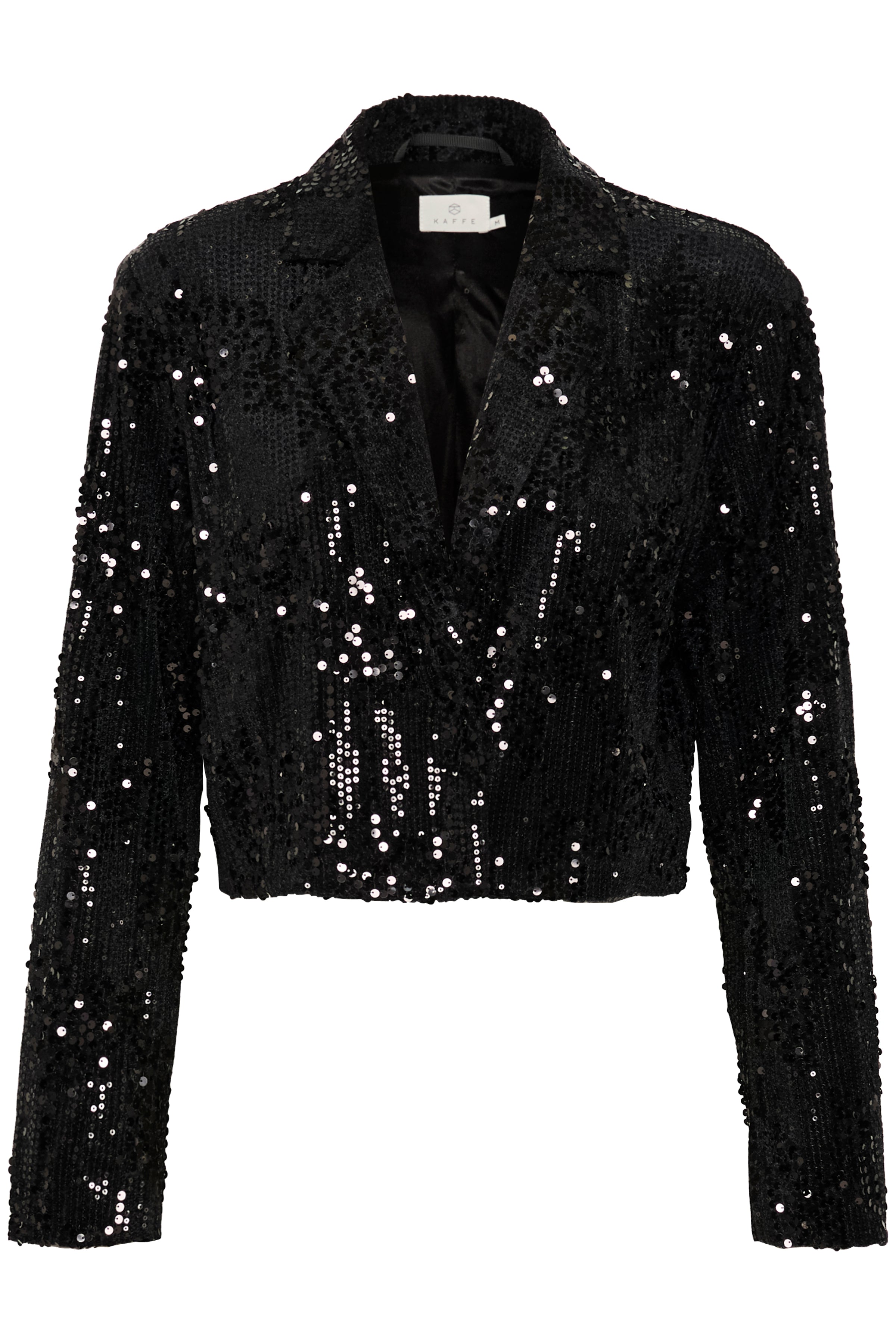 Nicole Sequin blazer jakki frá Kaffe- Svartur með pallíettum