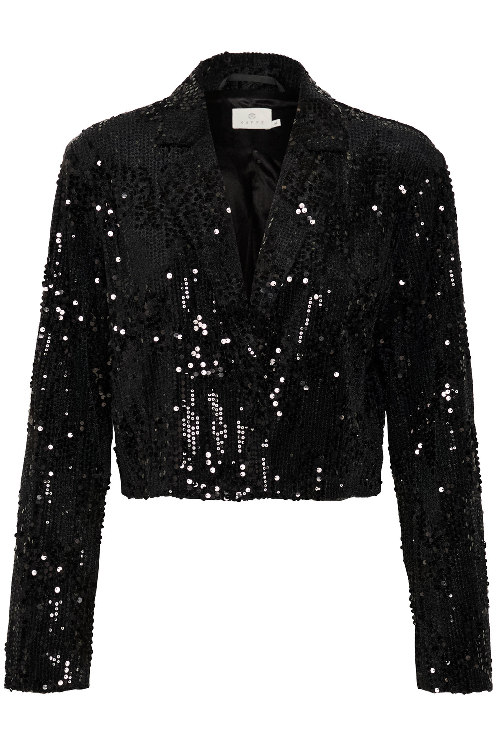 Nicole Sequin blazer jakki frá Kaffe- Svartur með pallíettum