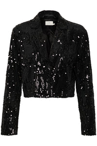 Nicole Sequin blazer jakki frá Kaffe- Svartur með pallíettum