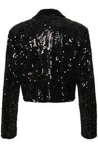 Nicole Sequin blazer jakki frá Kaffe- Svartur með pallíettum