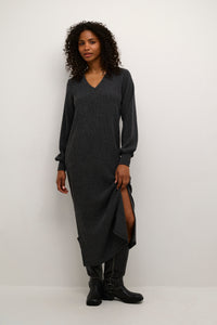 Olga kjóll frá Kaffe - Dark Grey Melange