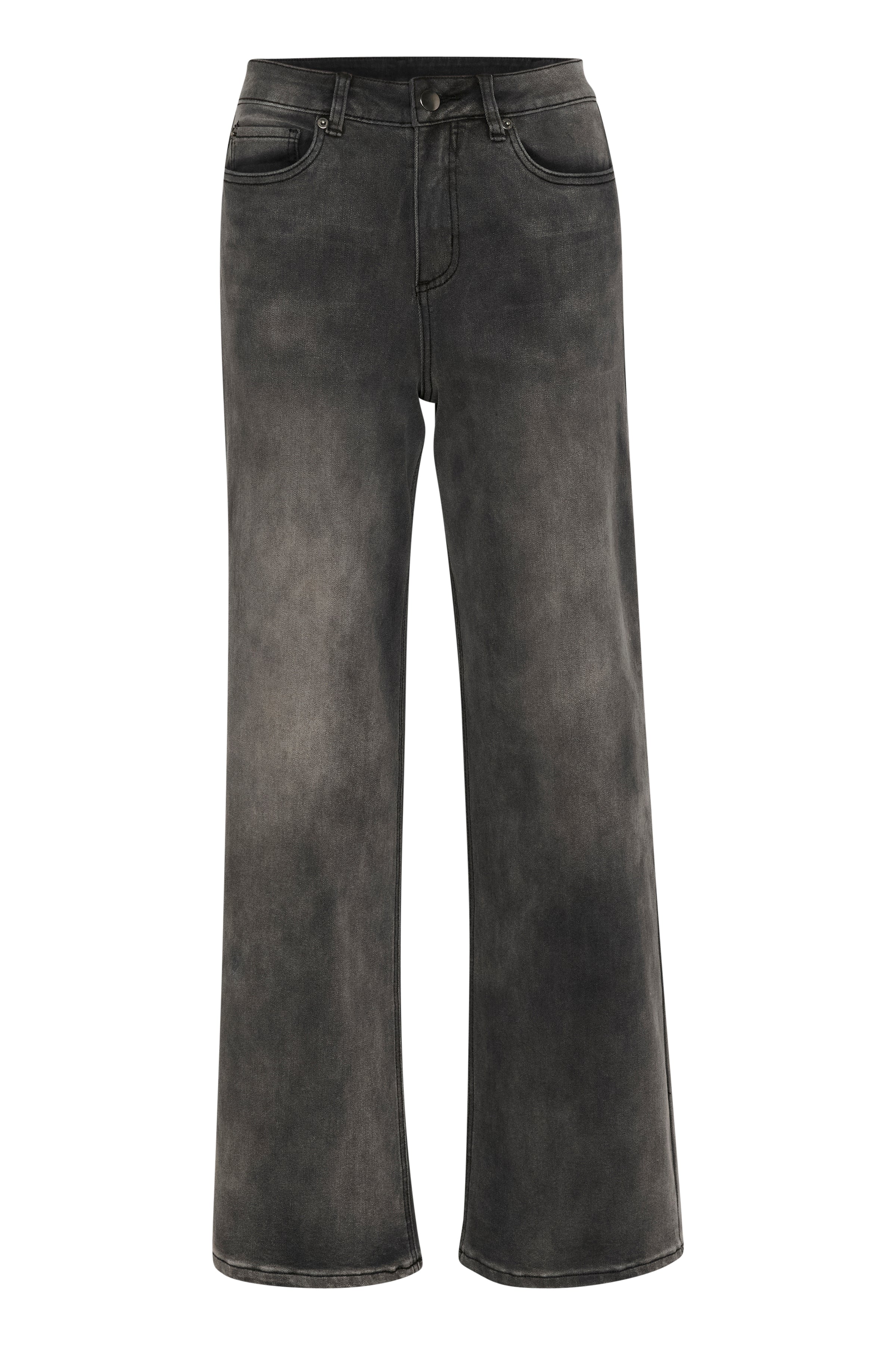 Sinem high waist  gallabuxur frá Kaffe  –  Medium grey denim