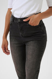 Willow HW slim fit gallabuxur frá Kaffe  – Dark grey wash
