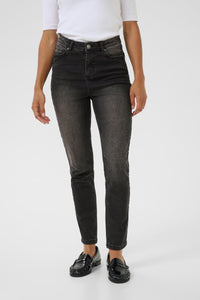 Willow HW slim fit gallabuxur frá Kaffe  – Dark grey wash