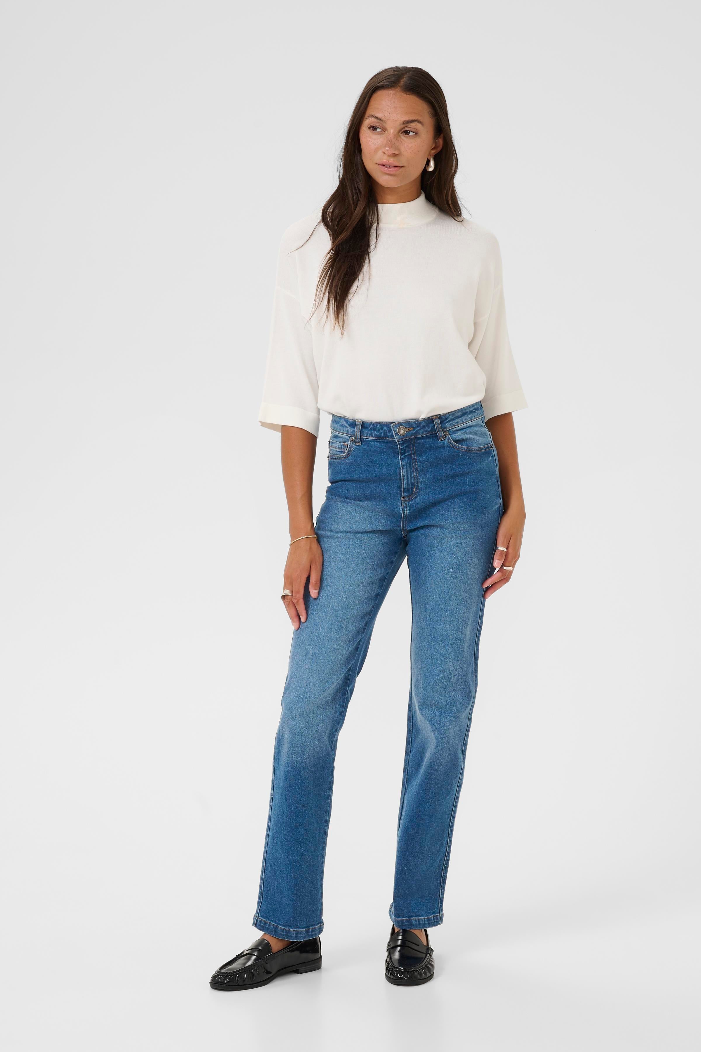 Maris reg fit gallabuxur frá Kaffe  – Medium blue denim