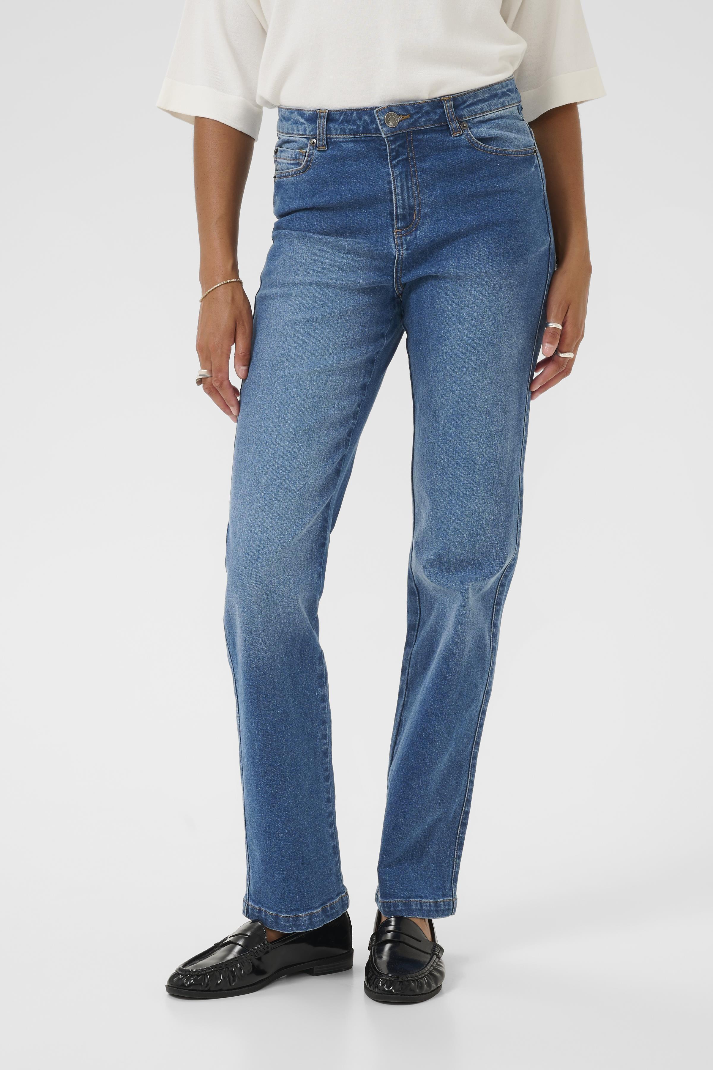 Maris reg fit gallabuxur frá Kaffe  – Medium blue denim