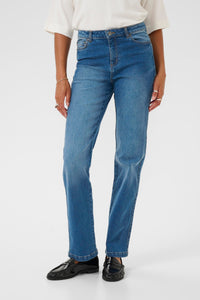 Maris reg fit gallabuxur frá Kaffe  – Medium blue denim
