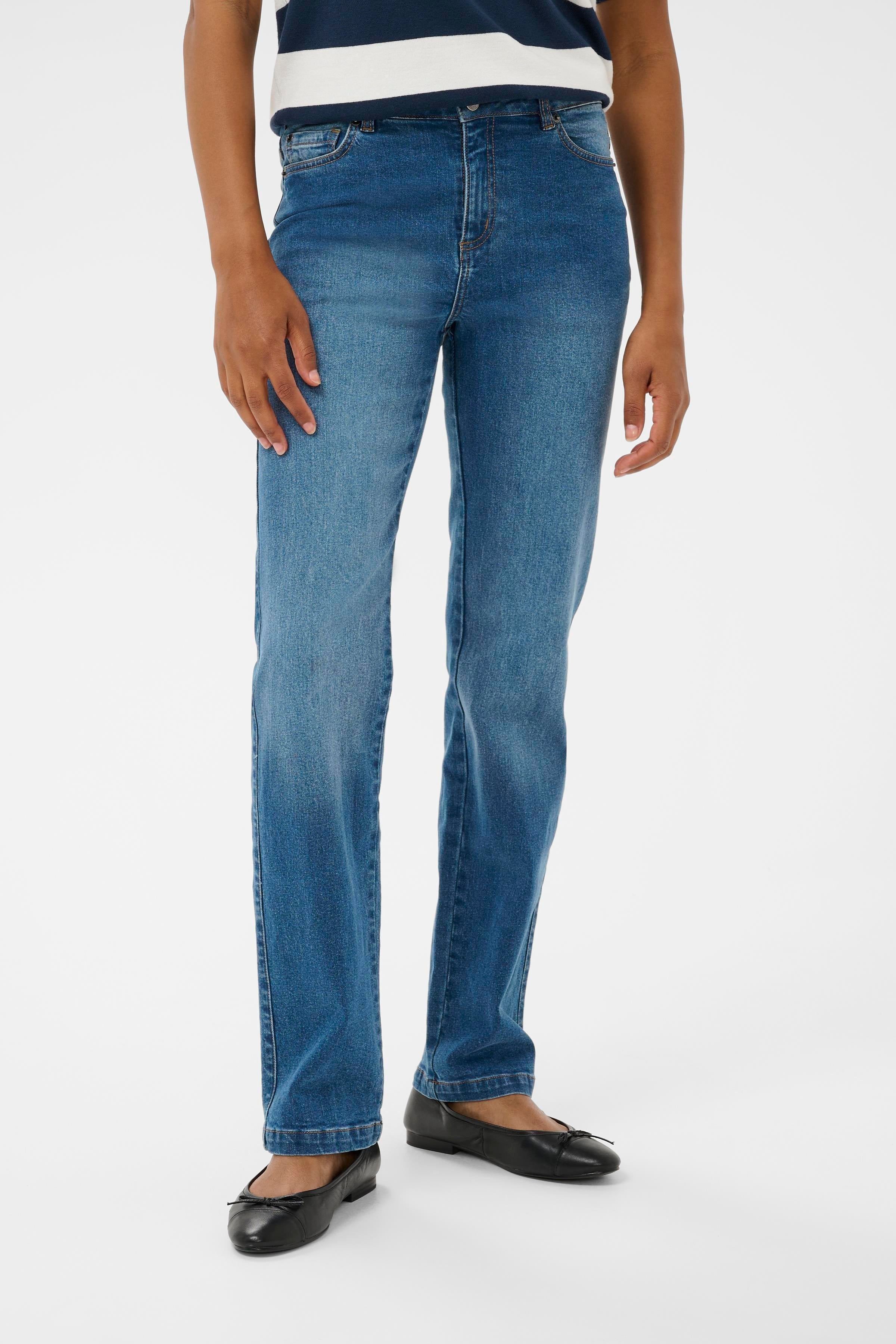 Maris reg fit gallabuxur frá Kaffe  – Medium blue denim