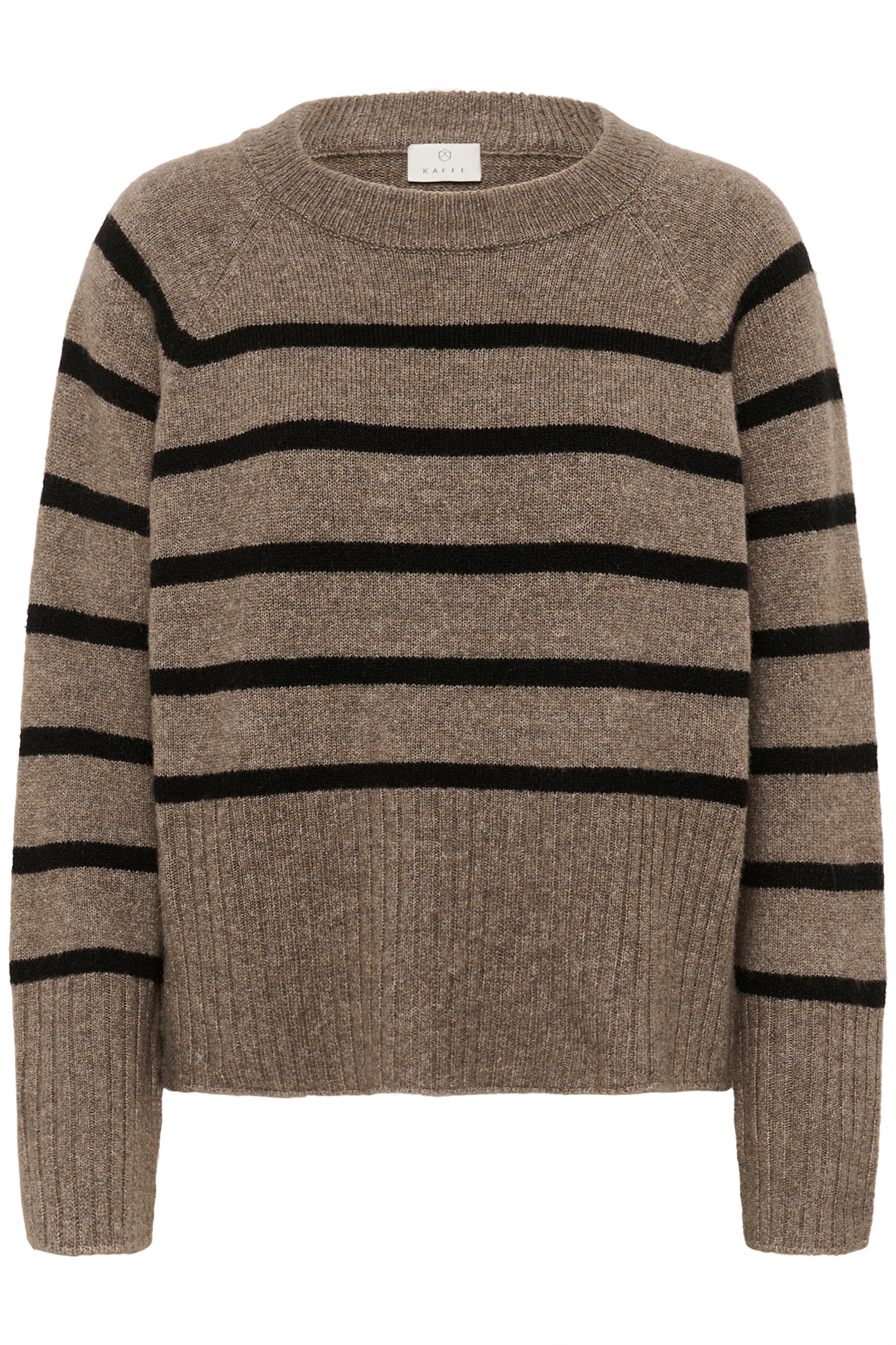 Erin peysa frá Kaffe - Morel melange með svörtu