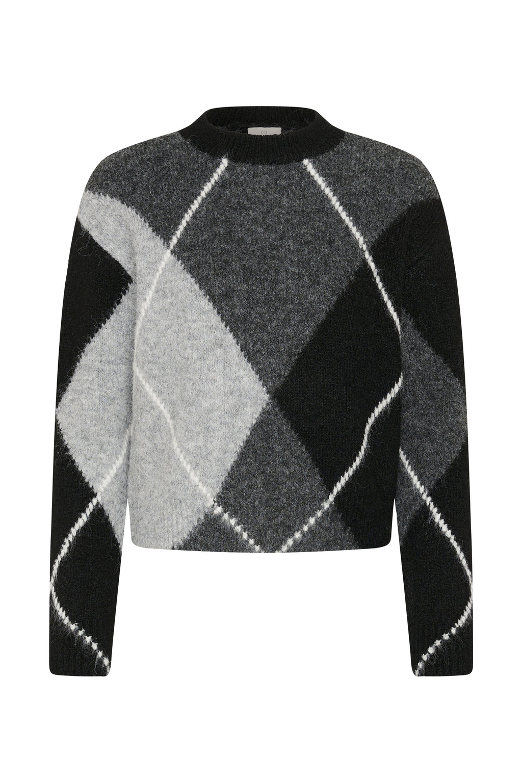 Grith peysa frá Kaffe - Grey melange / black