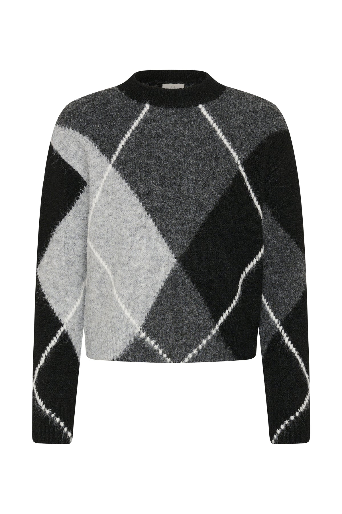 Grith peysa frá Kaffe - Grey melange / black