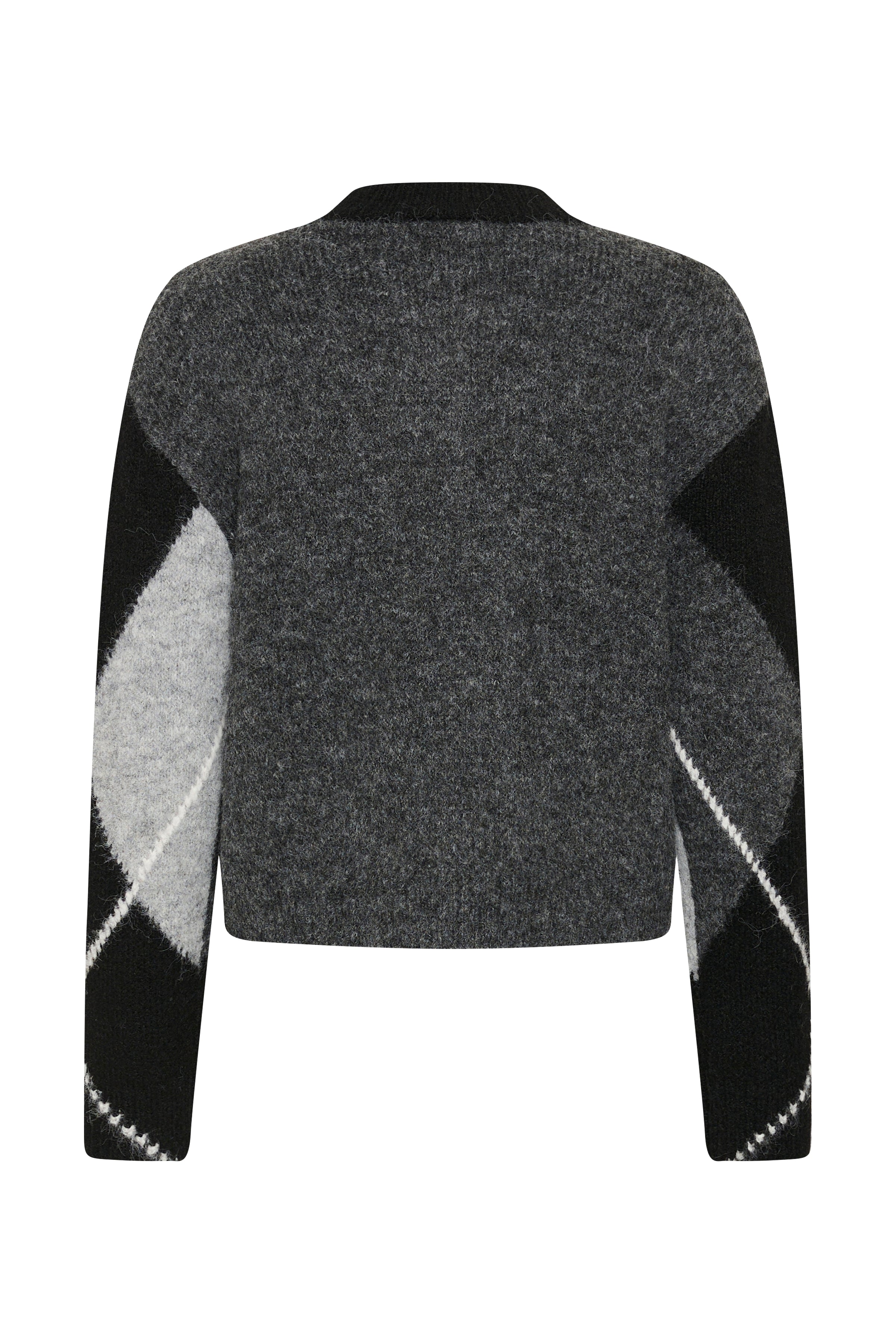 Grith peysa frá Kaffe - Grey melange / black