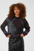 Grith peysa frá Kaffe - Dark grey melange / Fudge