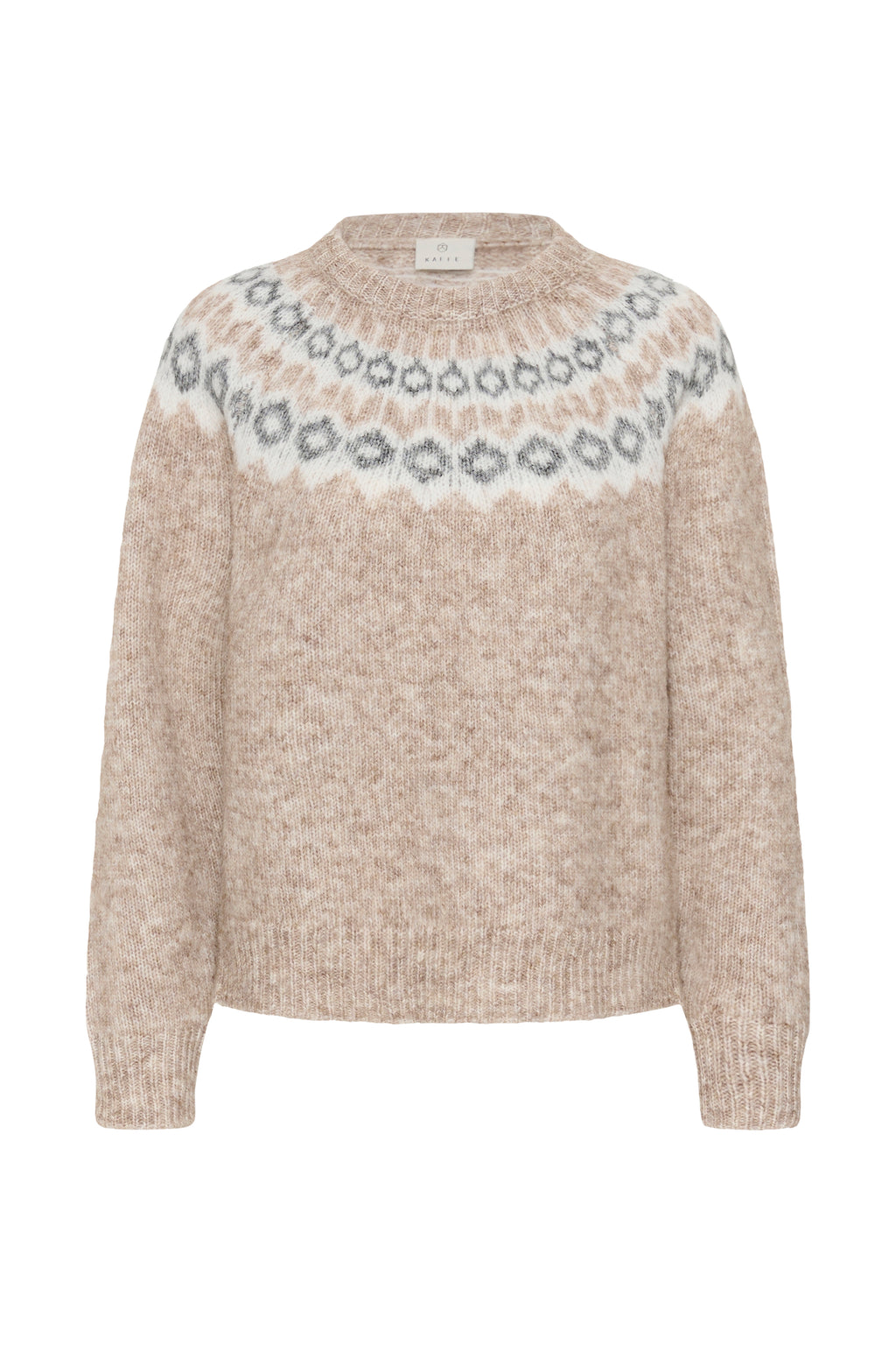 Allison peysa frá Kaffe - Beige mel grey