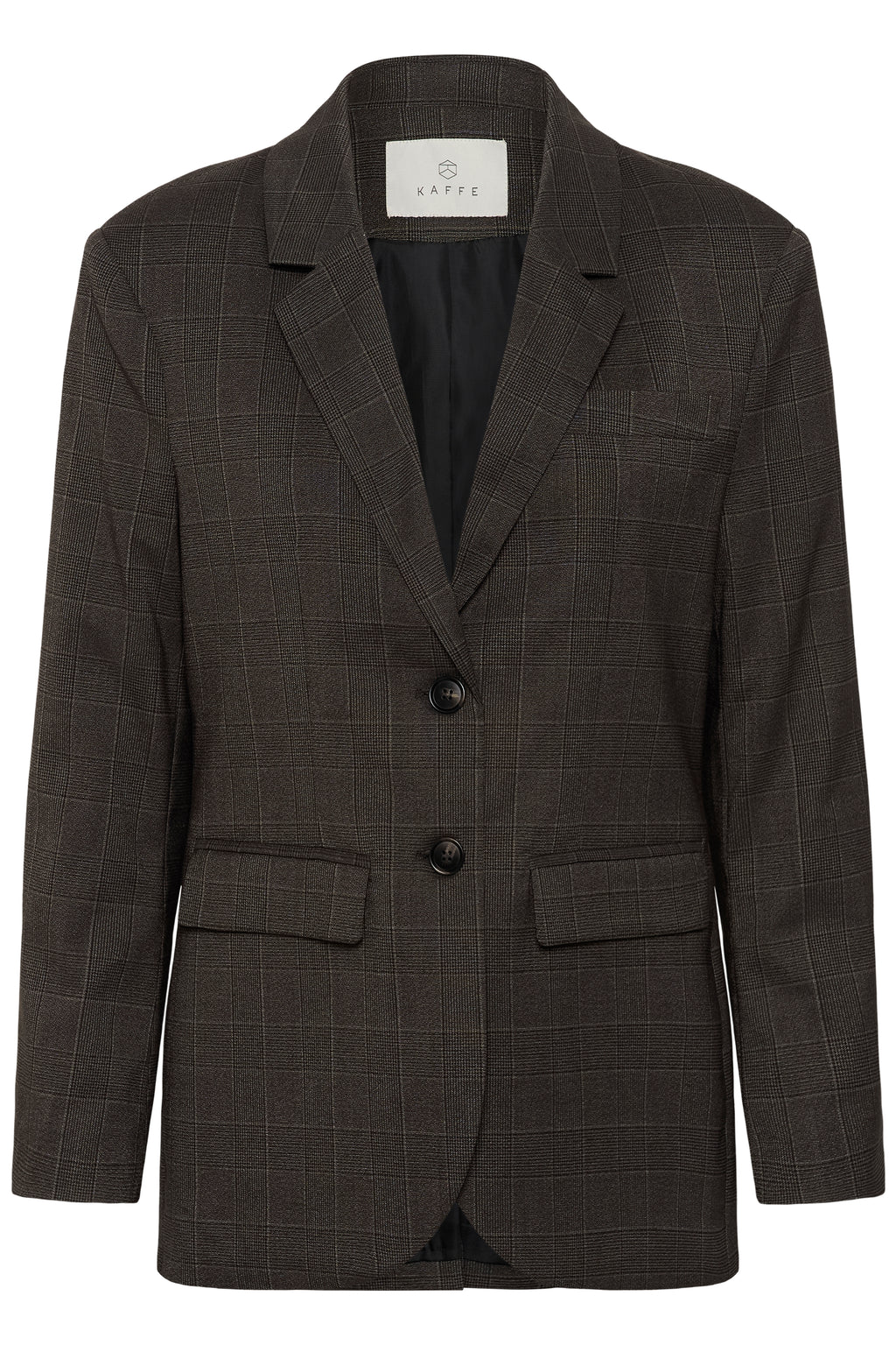Lenora jakki frá Kaffe - Dark grey check