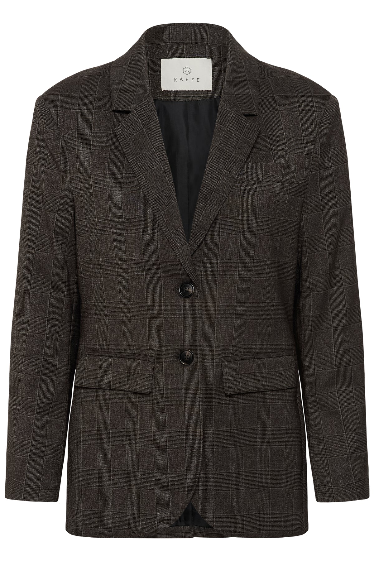 Lenora jakki frá Kaffe - Dark grey check