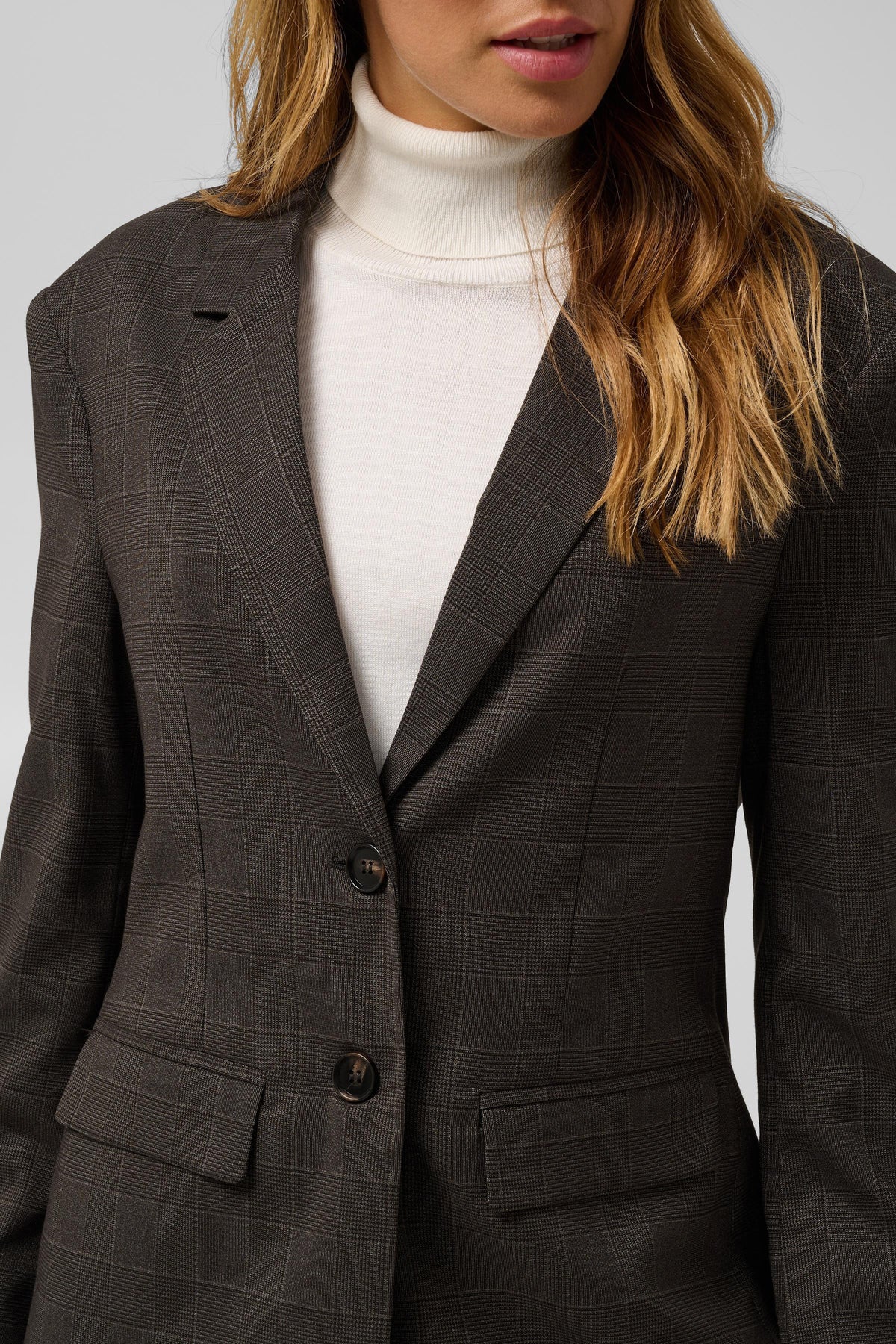 Lenora jakki frá Kaffe - Dark grey check
