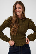 Henva blússa/toppur frá Cream - Olive