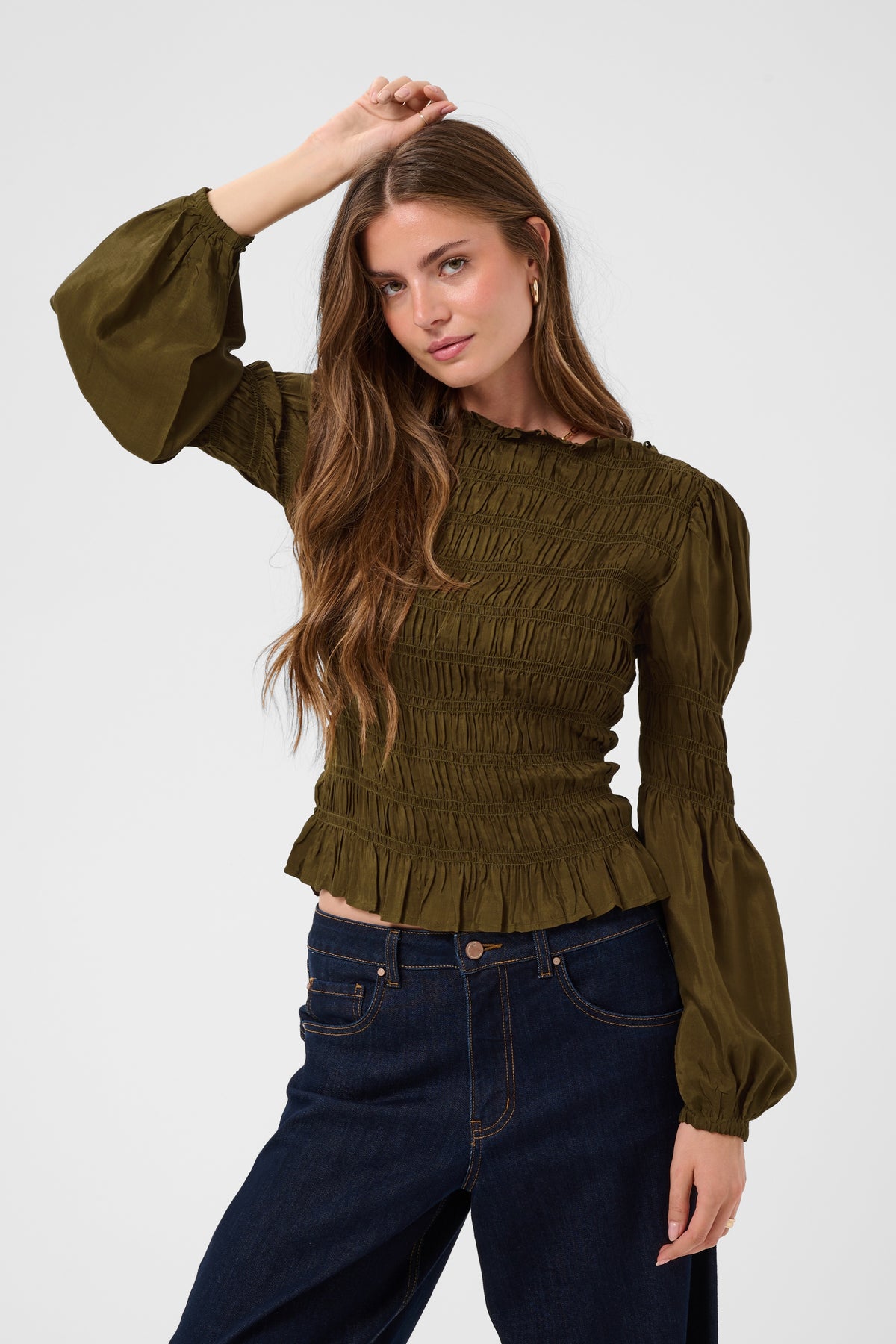 Henva blússa/toppur frá Cream - Olive