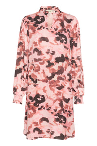 Elena kjóll frá Cream - Blurred rose bleikur