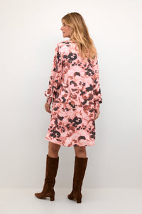 Elena kjóll frá Cream - Blurred rose bleikur