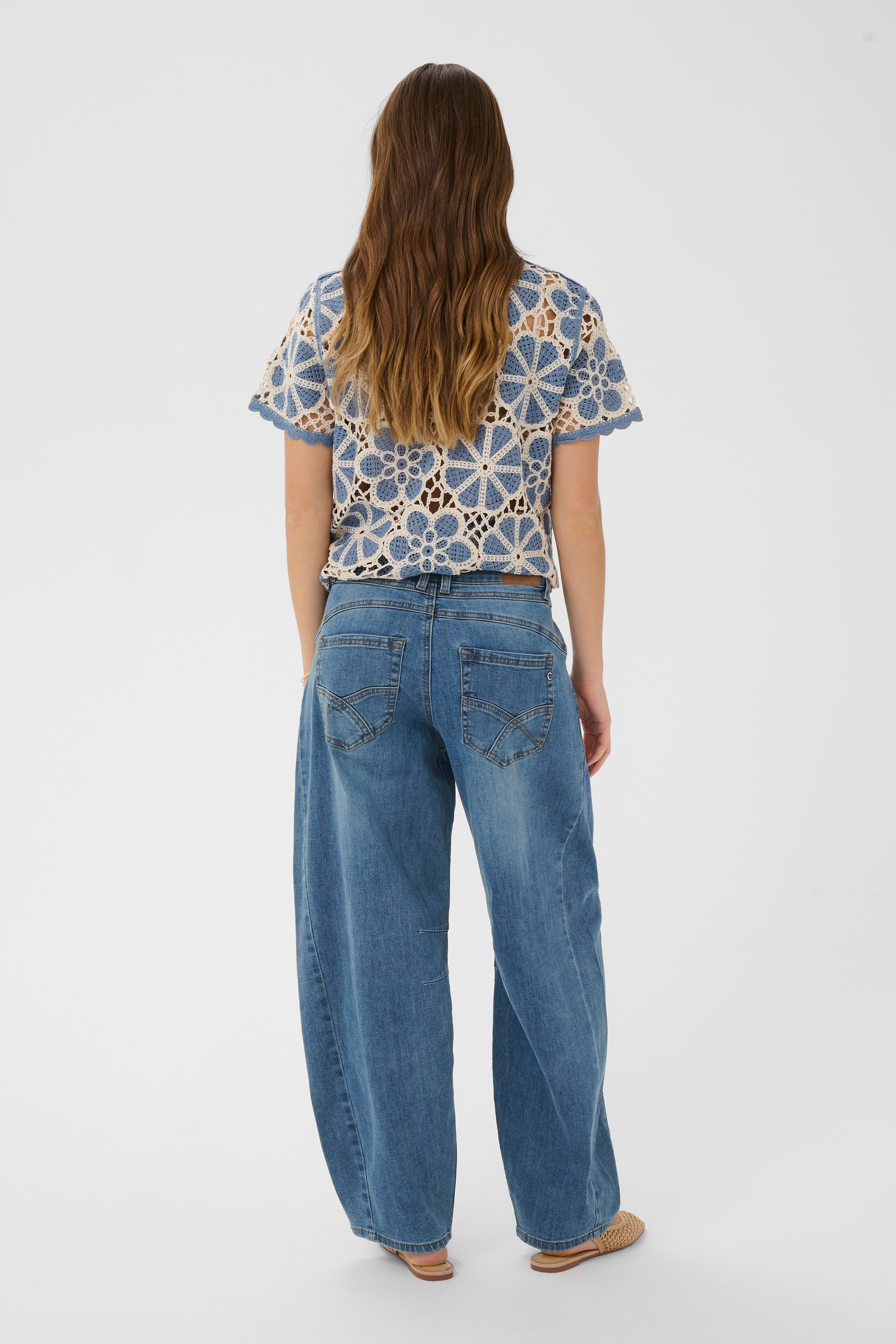 Bahren gallabuxurbuxur frá Cream  - Dawson Medium Blue Denim