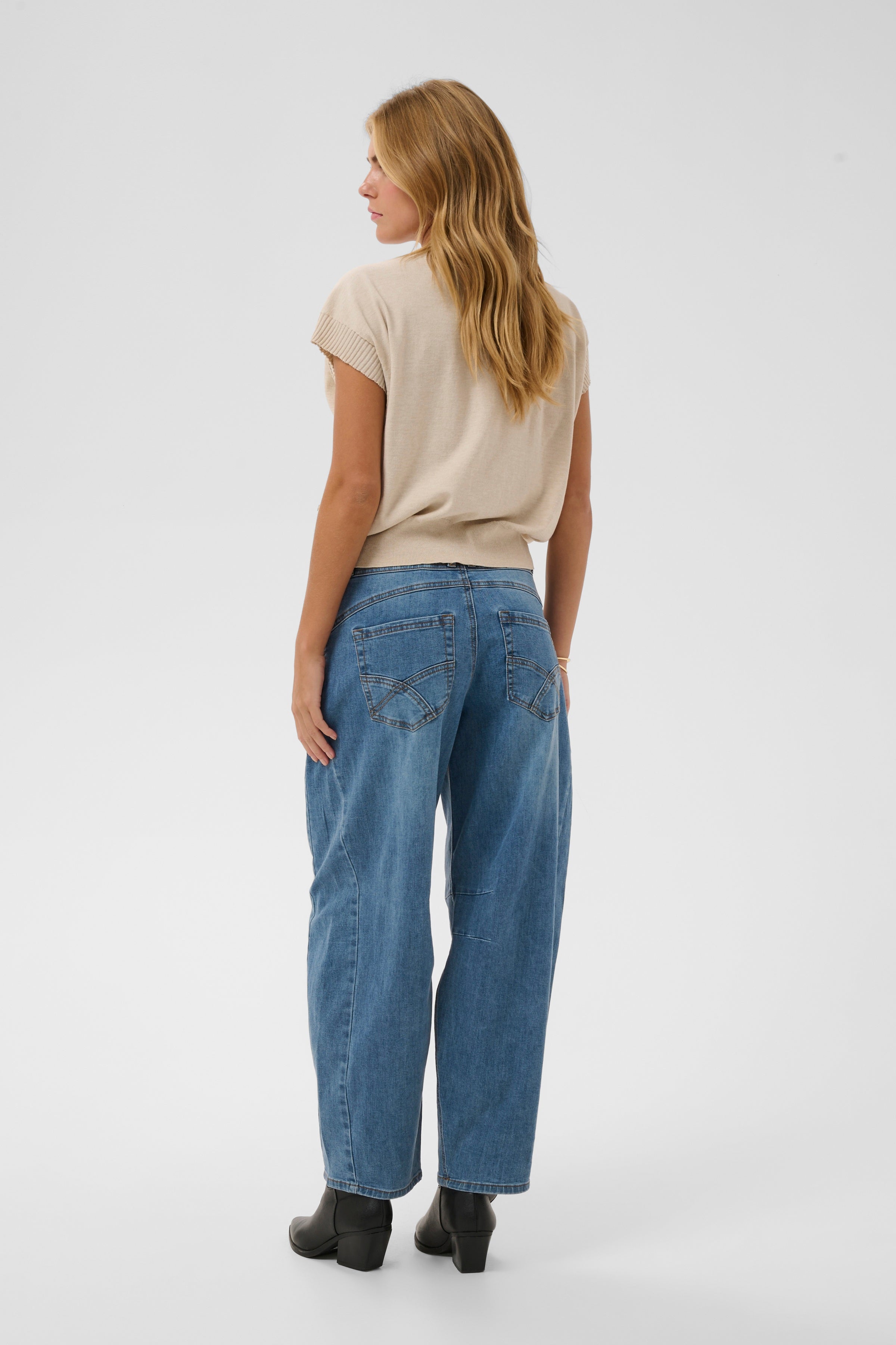 Bahren gallabuxurbuxur frá Cream  - Dawson Medium Blue Denim
