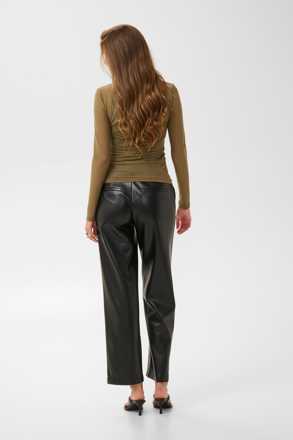 Dora mesh bolur frá Cream - Olive grænn