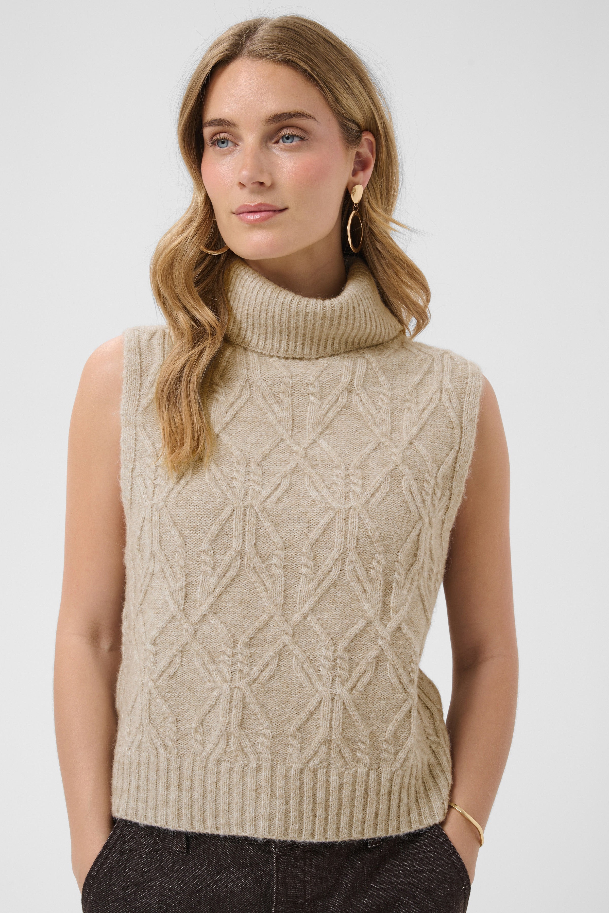 Elsie vesti frá Cream - Light brown lent