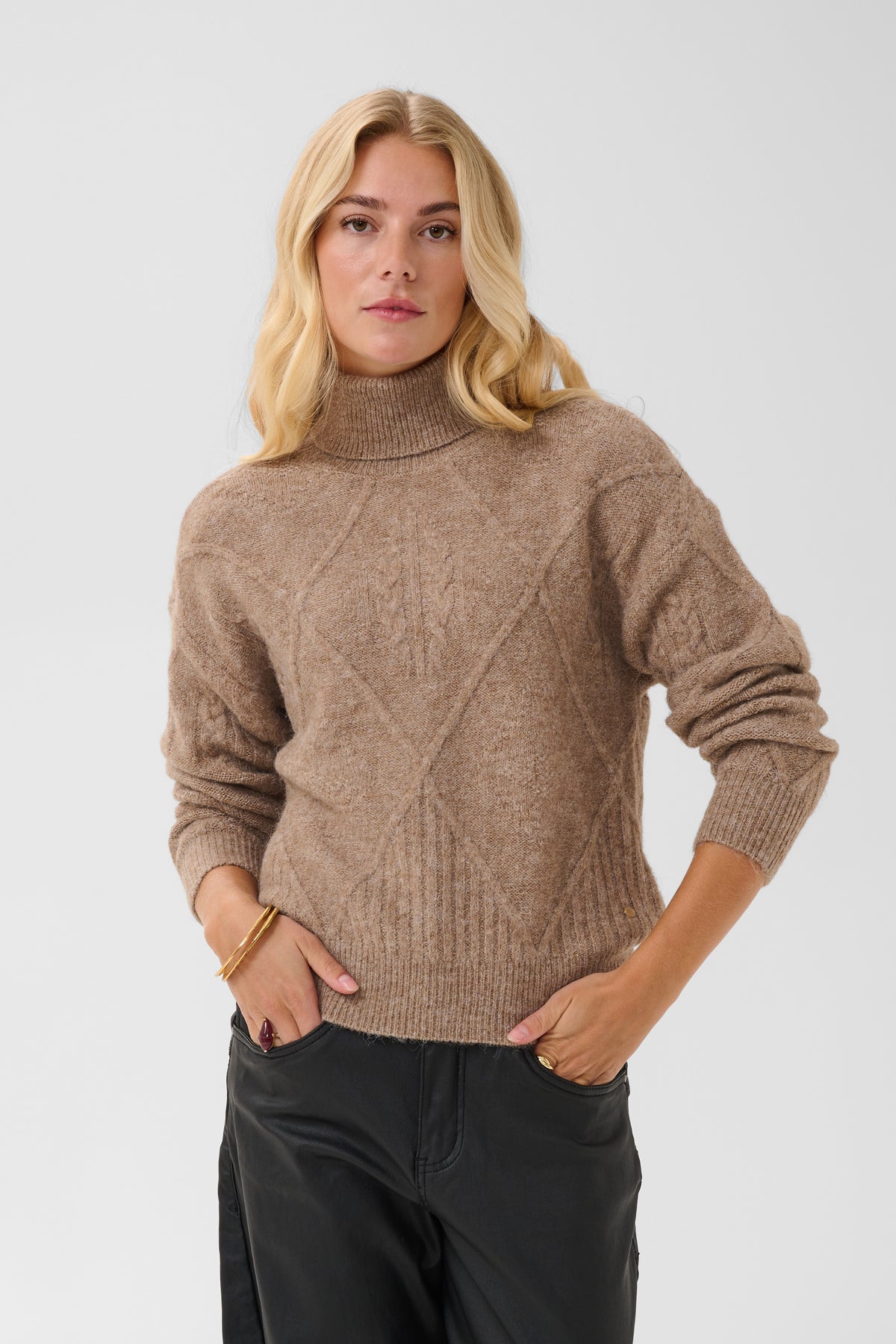 Gloria peysa frá Cream - Fossil melange