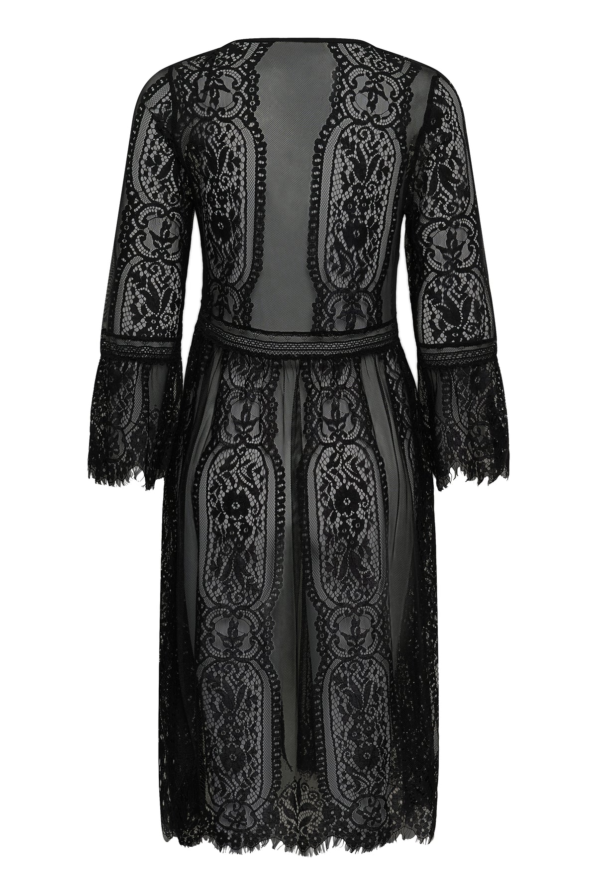 Elaria lace kimano frá Cream - Svart