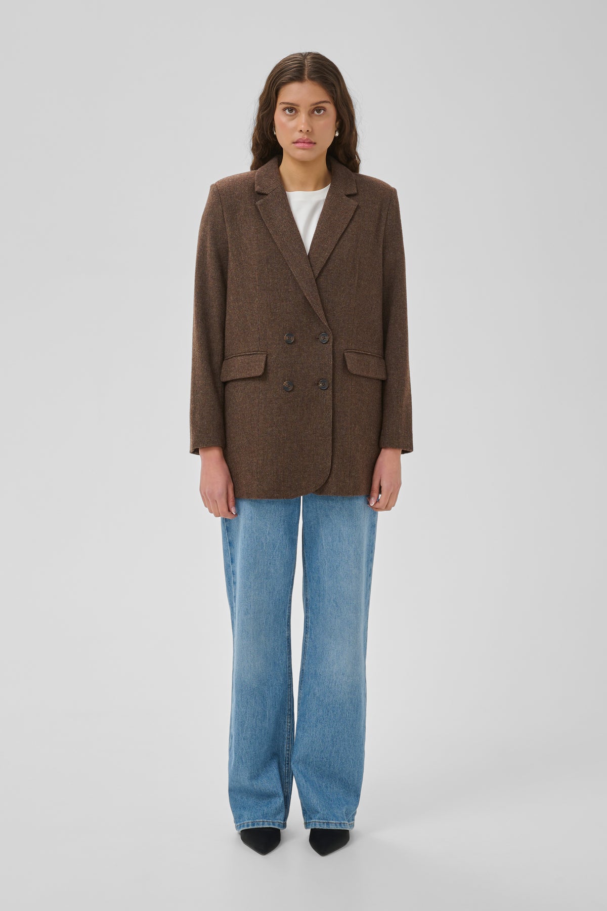 Cleo blazer frá My Essential Wardrobe - Brúnn