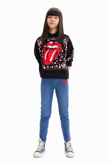 BARNASTÆRÐIR The Rolling Stones hettupeysa frá Desigual