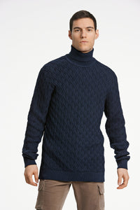 Hjálmar  rúllukragapeysa frá Lindberg- navy blá