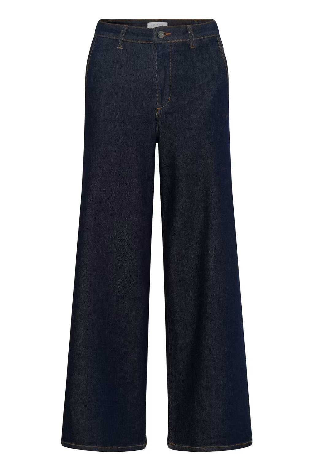 Hally wide gallabuxur frá Kaffe - Dark blue unwashed denim